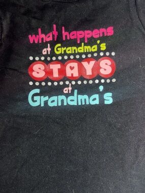 Source Unknown Kids Black Tee with Multicolor Grandma Graphic